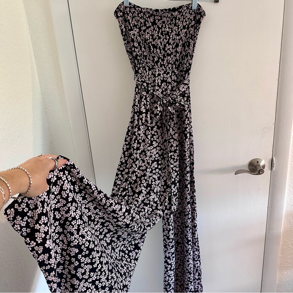 1.State Wide Leg Floral Jumpsuit